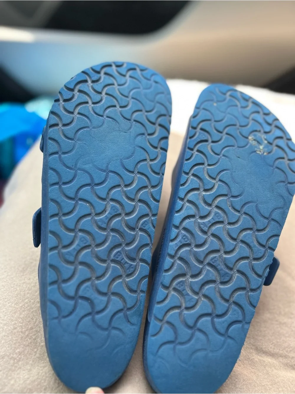 Mens Birkenstock Arizona EVA Blue Double-Buckle Slide Sandals size 12(45)